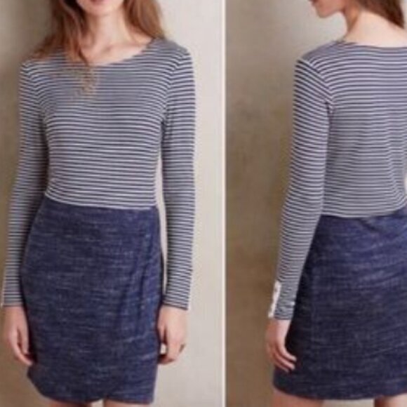 Anthropologie Dolan Left Coast Mixed-Print Faux Wrap Dress sz S - Picture 1 of 11